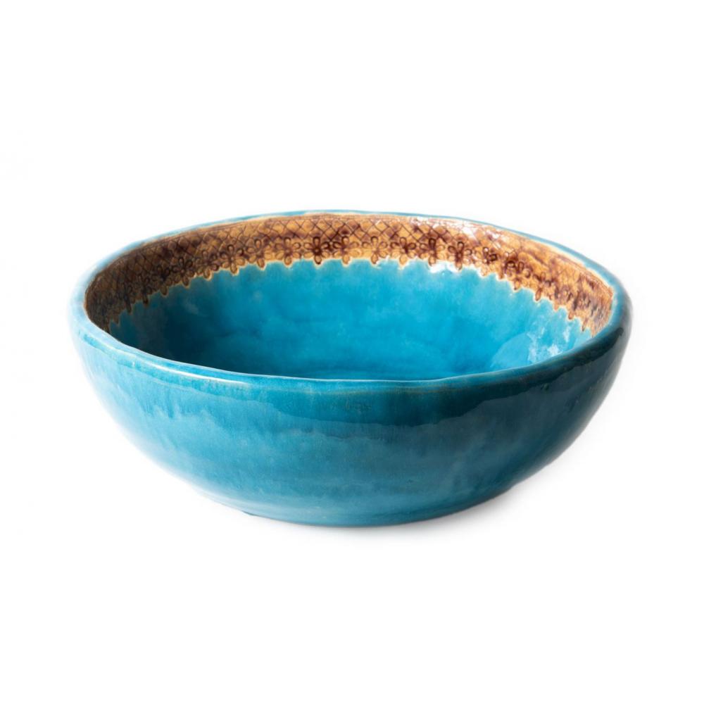 turkiz kek barna mosdotal mosdo keramia festett kerek mely furdoszoba nepies konyha mosogato mosdokagylo sotet olasz toszkan minosegi handmade feher viragos szaniter.jpg